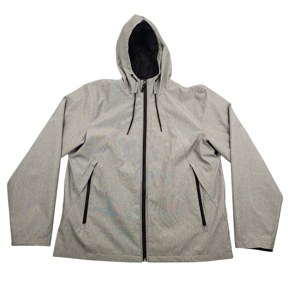 Marc Anthony Men's Designer Full Zip Windbreaker Jacket Size XL Gray Black - Picture 2 of 11